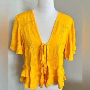 ASOS Sunlit Ruffle Tie-Front Blouse